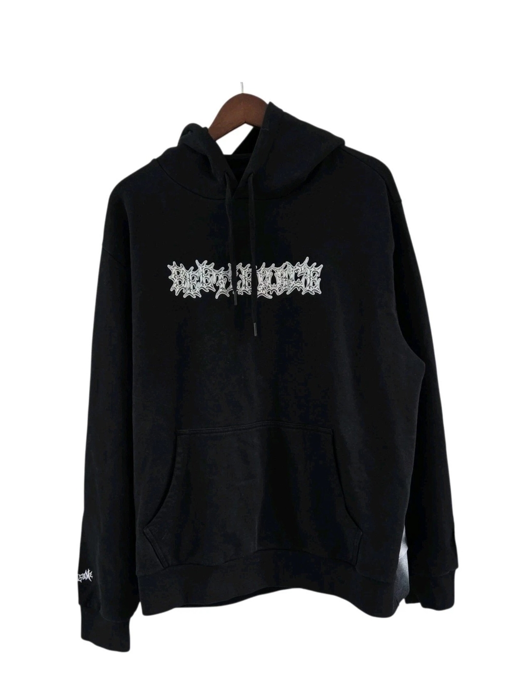 Welcome Skateboards x Beetlejuice Qualified Hoodie Sweatshirt Black Mens Size XL